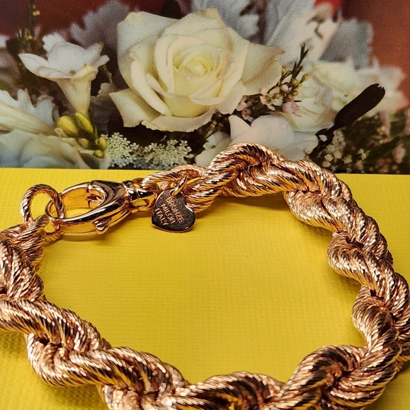 #2057, BRONZO ITALY, BRONZE MILOR ITALY ROPE BRACELET 8" ROSE TONE - Picture 5 of 8